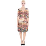 Tulips Field Tree Wrap Up Cocktail Dress