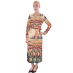 Tulips Field Tree Velvet Maxi Wrap Dress
