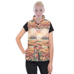 Tulips Field Tree Women s Button Up Vest