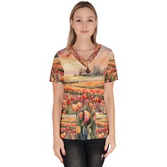Women s V-Neck Scrub Top 