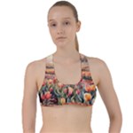 Tulips Field Tree Criss Cross Racerback Sports Bra