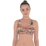 Tulips Field Tree Cross String Back Sports Bra