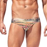 Tulips Field Tree Men s Swim Brief