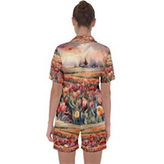 Satin Short Sleeve Pajamas Set 