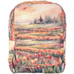 Tulips Field Tree Full Print Backpack