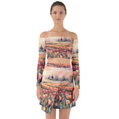 Off Shoulder Top with Skirt Set 