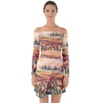 Tulips Field Tree Off Shoulder Top with Skirt Set