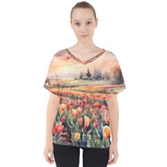 V-Neck Dolman Drape Top 