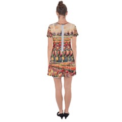 Drop Hem Mini Chiffon Dress 