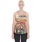 Tulips Field Tree Piece Up Tank Top