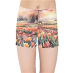 Tulips Field Tree Kids  Sports Shorts
