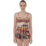 Tulips Field Tree Babydoll Tankini Set