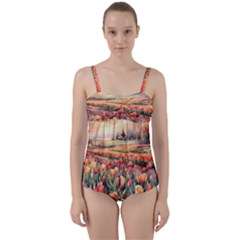 Twist Front Tankini Set 