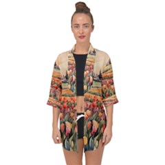 Open Front Chiffon Kimono 
