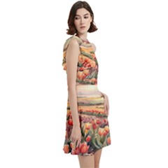 Cocktail Party Halter Sleeveless Dress With Pockets 