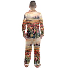 Men s Long Sleeve Satin Pajamas Set 