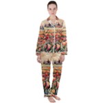 Tulips Field Tree Women s Long Sleeve Satin Pajamas Set