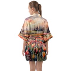 Half Sleeve Satin Kimono  