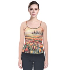 Velvet Spaghetti Strap Top 