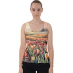 Tulips Field Tree Velvet Tank Top