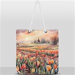 Tulips Field Tree Full Print Rope Handle Tote (Large)