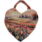 Tulips Field Tree Giant Heart Shaped Tote