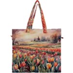 Tulips Field Tree Canvas Travel Bag
