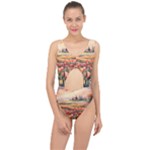 Tulips Field Tree Center Cut Out Swimsuit