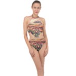 Tulips Field Tree Halter Side Cut Swimsuit