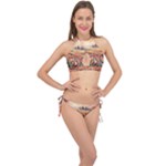 Tulips Field Tree Cross Front Halter Bikini Set
