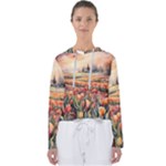 Tulips Field Tree Women s Slouchy Sweat