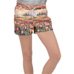 Tulips Field Tree Women s Velour Lounge Shorts