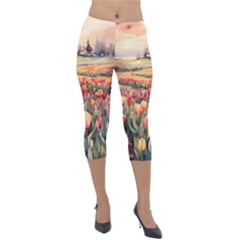 Lightweight Velour Capri Leggings  