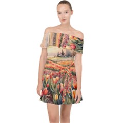 Off Shoulder Chiffon Dress 
