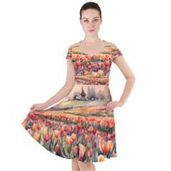 Cap Sleeve Midi Dress With Pockets 