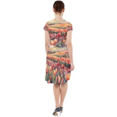 Cap Sleeve Midi Dress With Pockets 