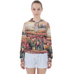 Tulips Field Tree Women s Tie Up Sweat