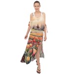 Tulips Field Tree Maxi Chiffon Cover Up Dress