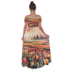 Off Shoulder Open Front Chiffon Dress 