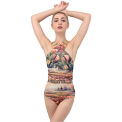 Cross Front Low Back Swimsuit 