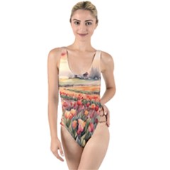 High Leg Strappy Swimsuit 