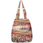 Tulips Field Tree Center Zip Backpack