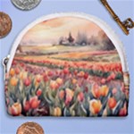 Tulips Field Tree Horseshoe Style Canvas Pouch