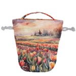 Tulips Field Tree Drawstring Bucket Bag