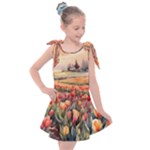 Tulips Field Tree Kids  Tie Up Tunic Dress