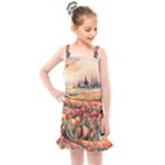 Tulips Field Tree Kids  Overall Dress