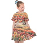Tulips Field Tree Kids  Sailor Dress