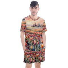 Men s Mesh T-Shirt and Shorts Set 