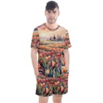 Tulips Field Tree Men s Mesh T-Shirt and Shorts Set