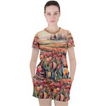 Tulips Field Tree Women s T-Shirt and Shorts Set